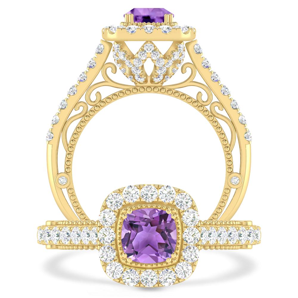 Yellow Gold - Amethyst