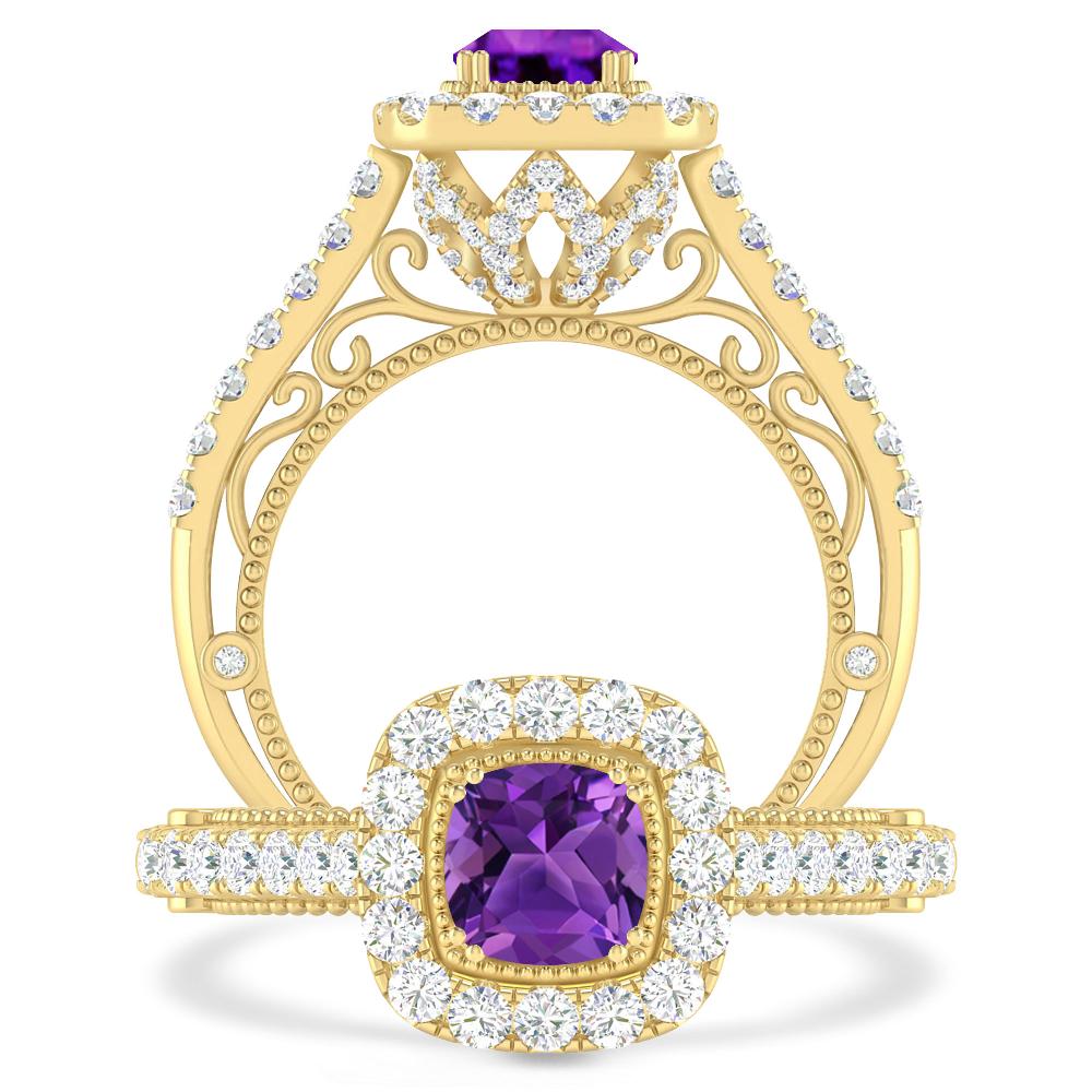 Yellow Gold - Amethyst