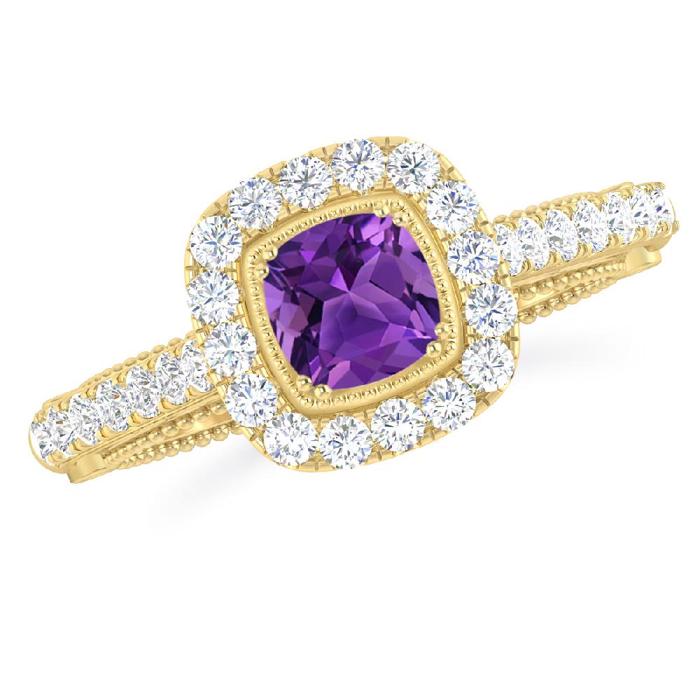 Yellow Gold - Amethyst