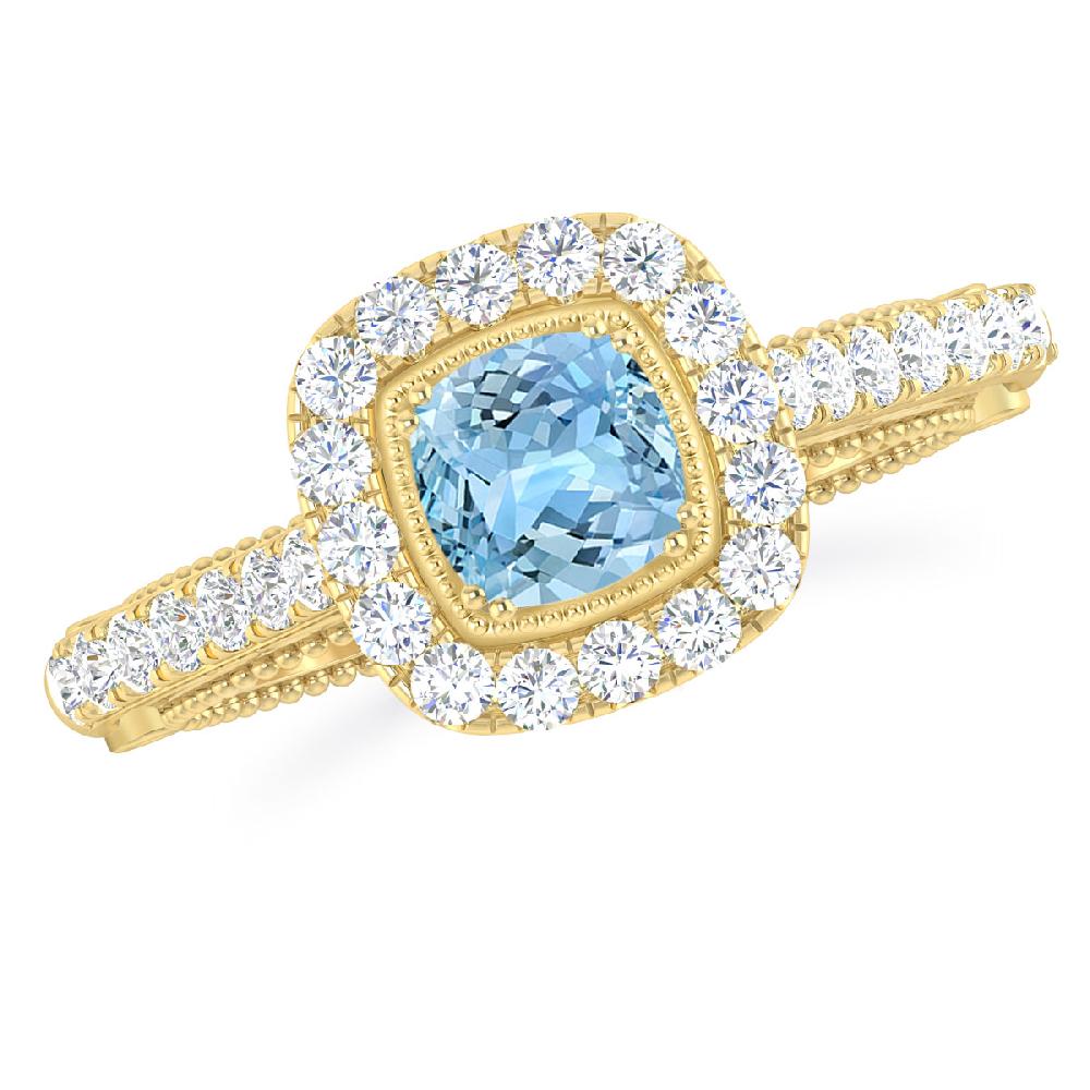 Yellow Gold - Aquamarine