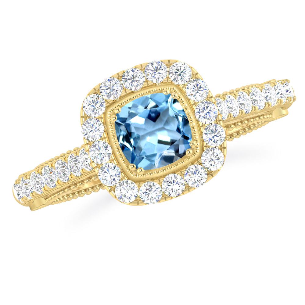 Yellow Gold - Aquamarine