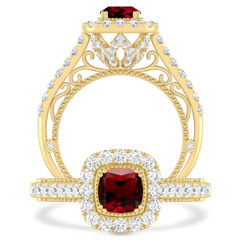 Yellow Gold - Garnet