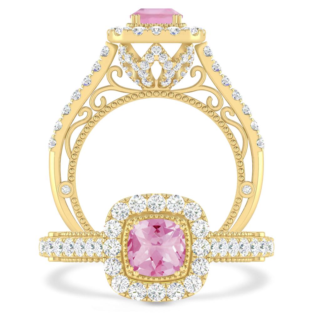 Yellow Gold - Pink Tourmaline