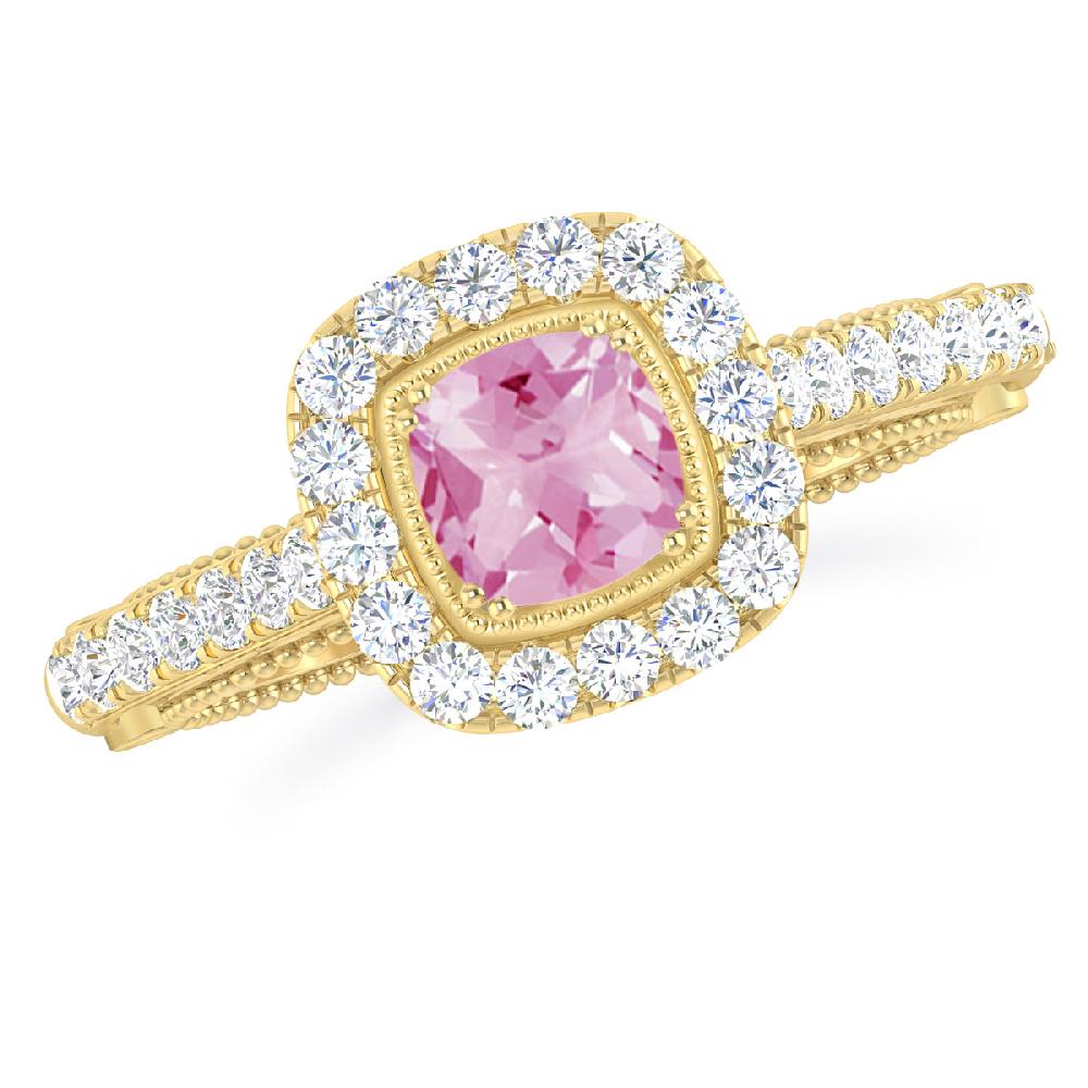 Yellow Gold - Pink Tourmaline