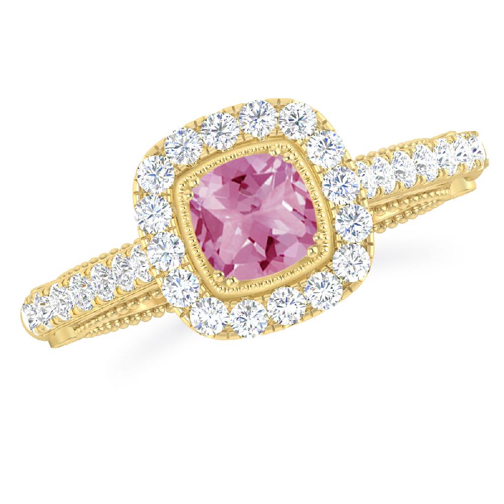 Yellow Gold - Pink Tourmaline