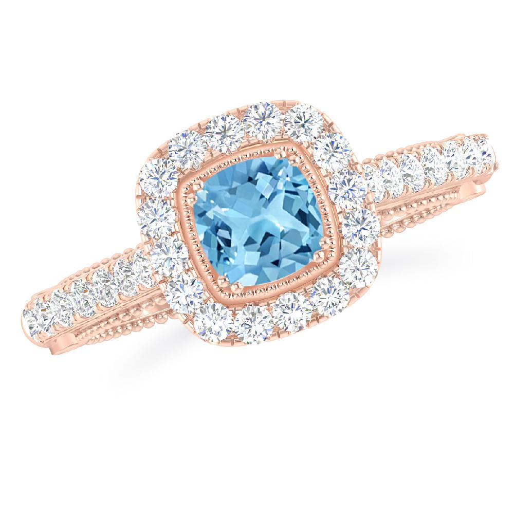 Rose Gold - Blue Topaz