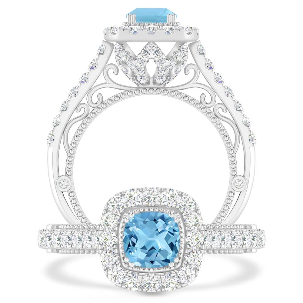 White Gold - Blue Topaz