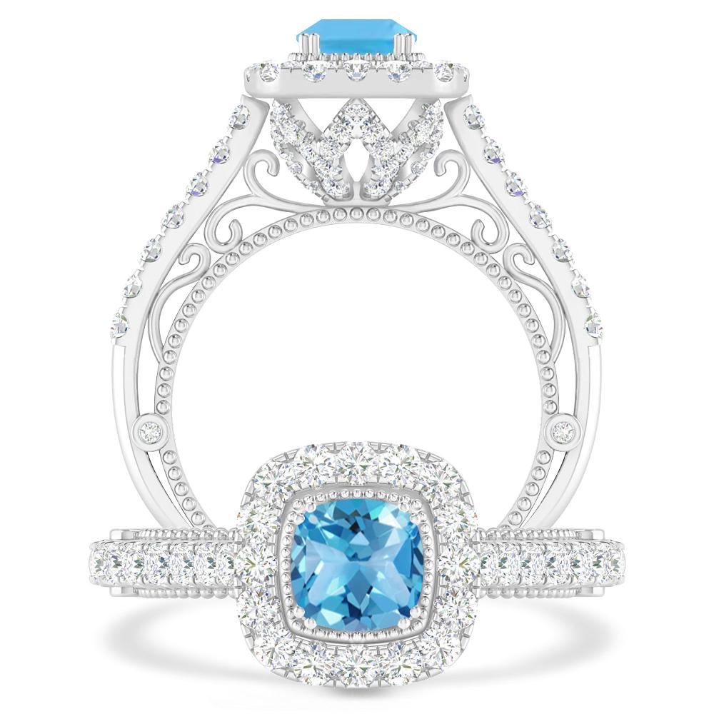 White Gold - Blue Topaz