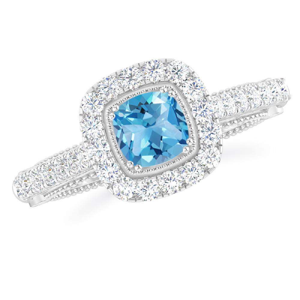 White Gold - Blue Topaz