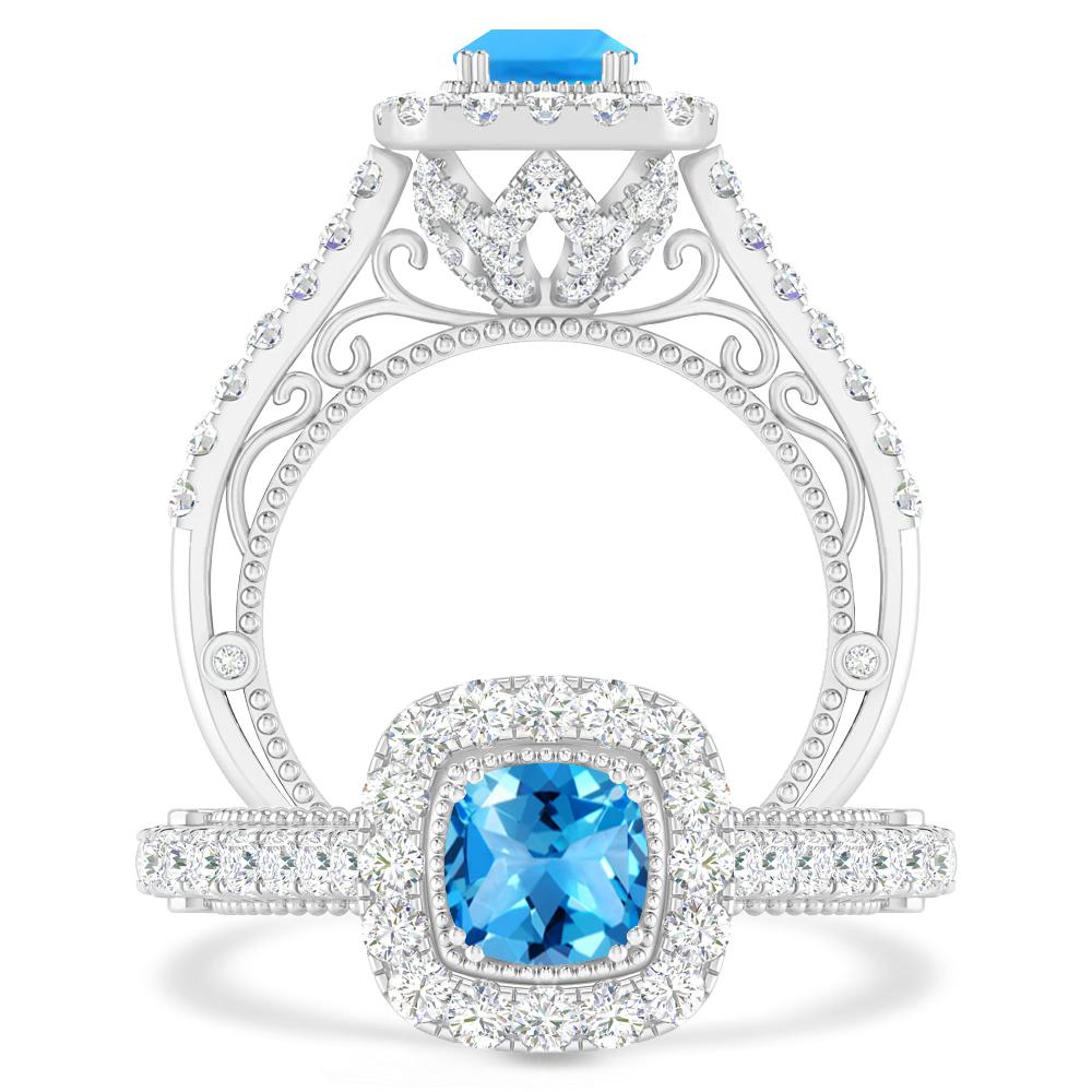 White Gold - Blue Topaz