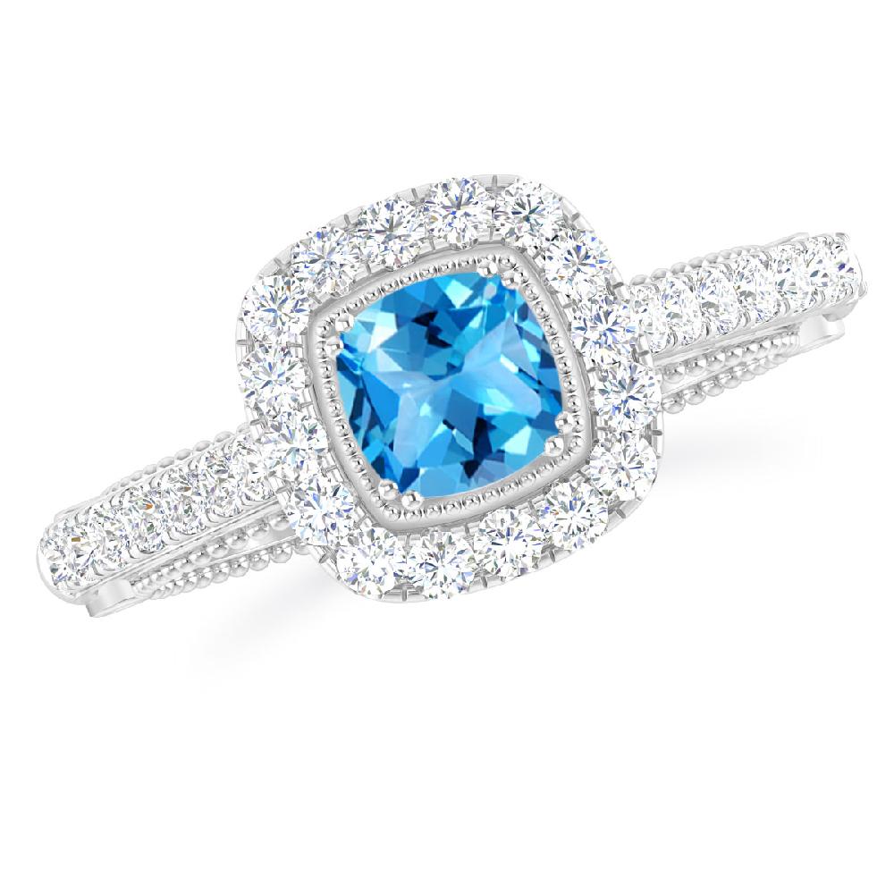 White Gold - Blue Topaz