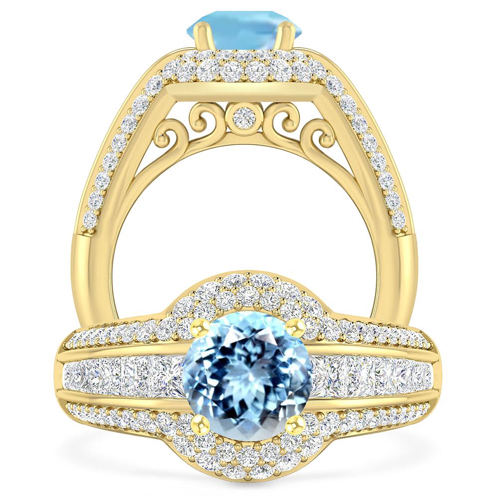 Yellow Gold - Aquamarine