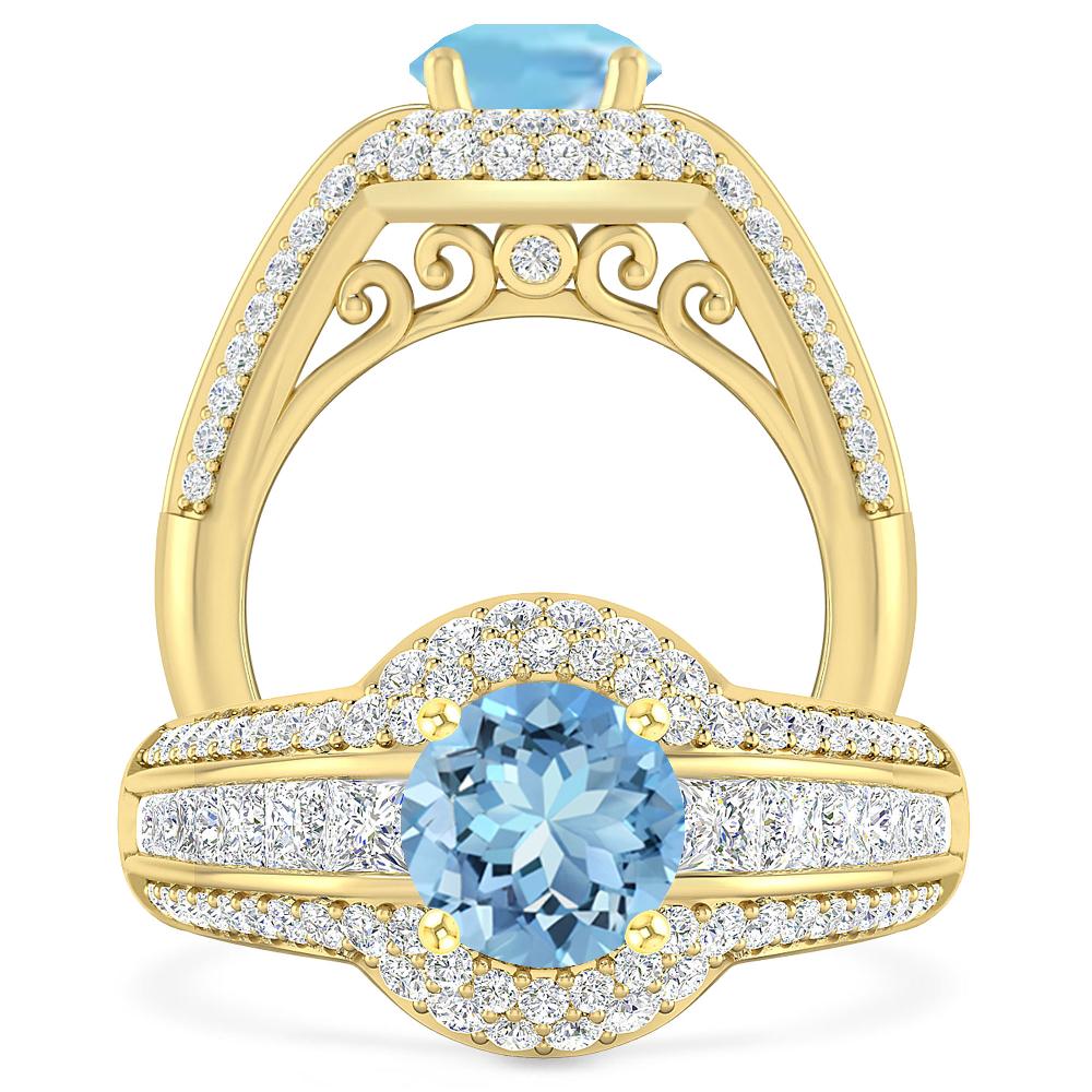 Yellow Gold - Aquamarine