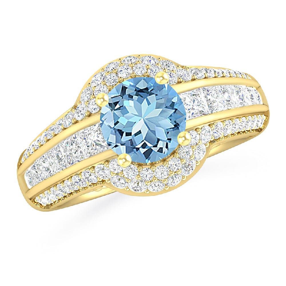 Yellow Gold - Aquamarine