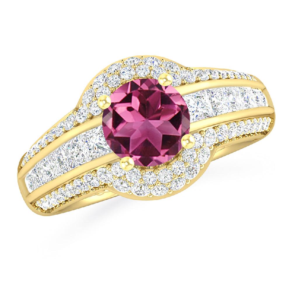 Yellow Gold - Pink Tourmaline