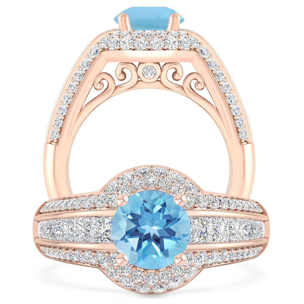 Rose Gold - Blue Topaz