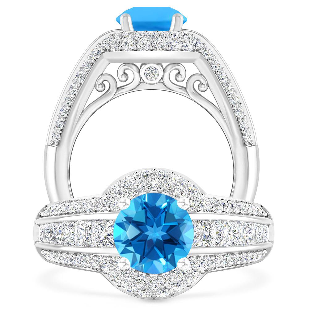 White Gold - Blue Topaz