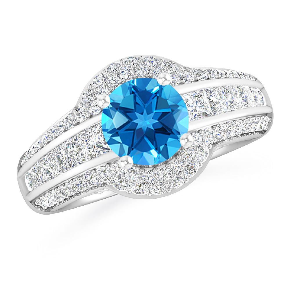 White Gold - Blue Topaz