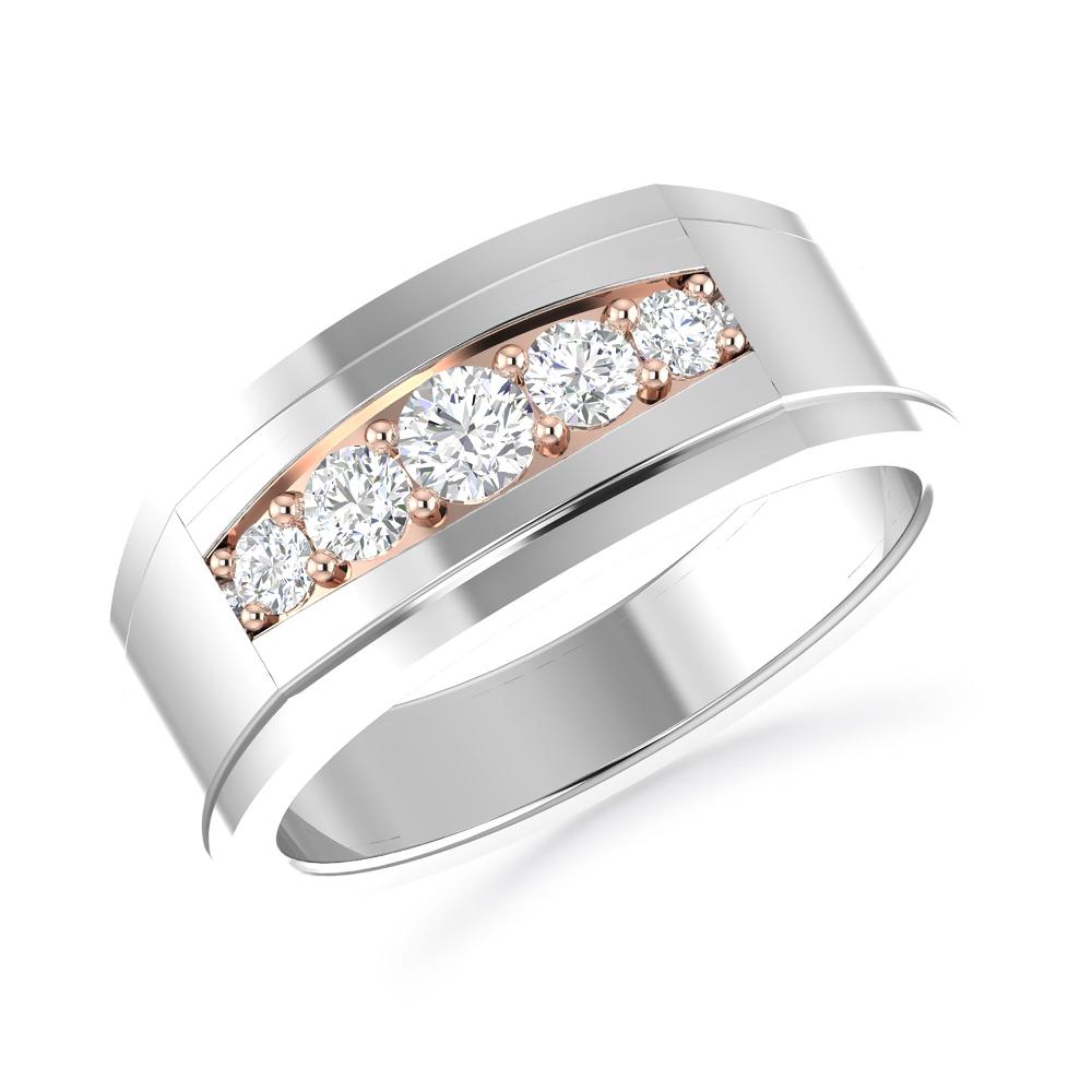 White Gold/Rose Gold - Round