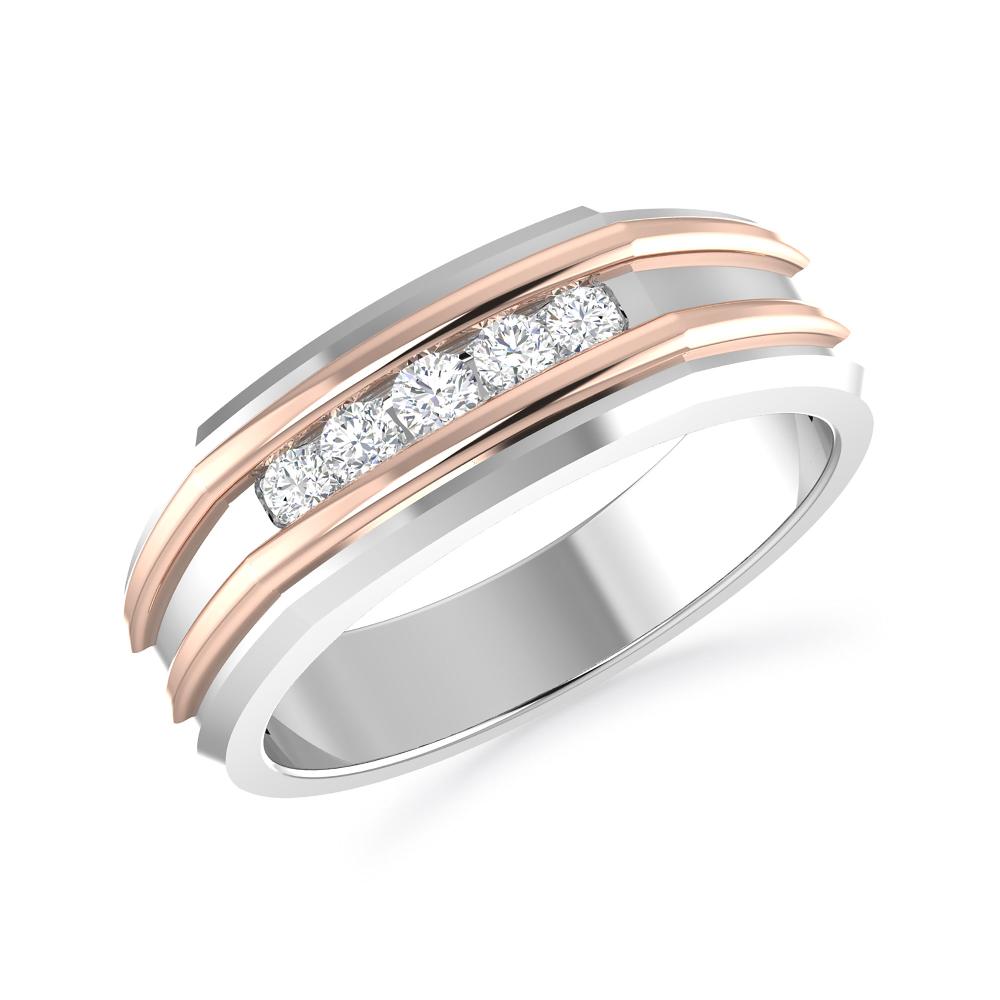 White Gold/Rose Gold - Round