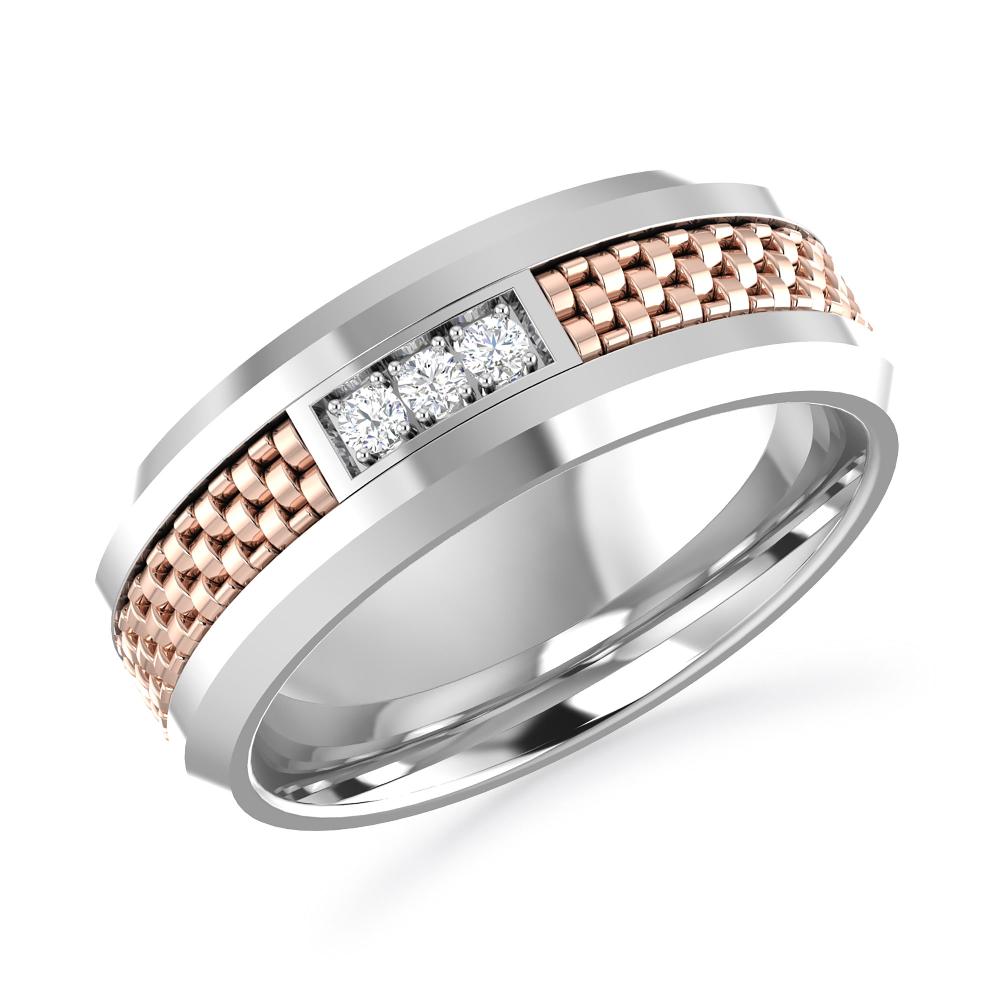 White Gold/Rose Gold - Round