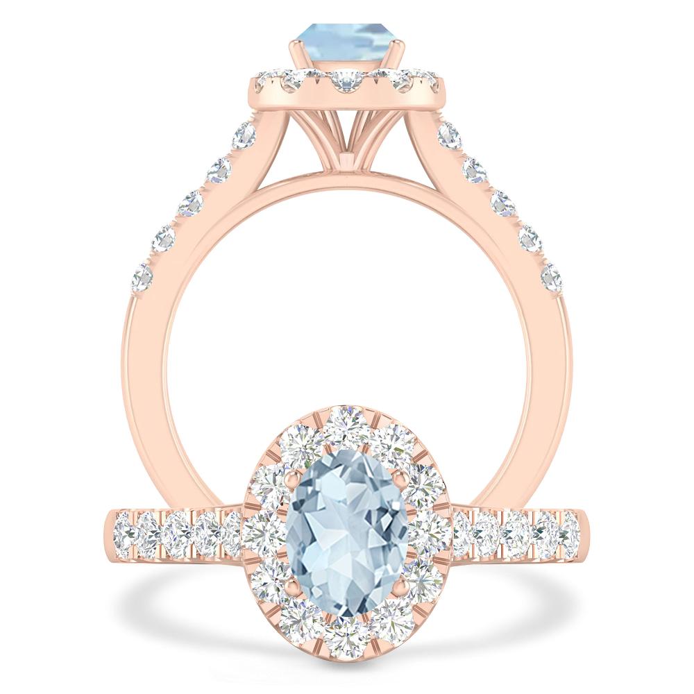 Rose Gold - Aquamarine