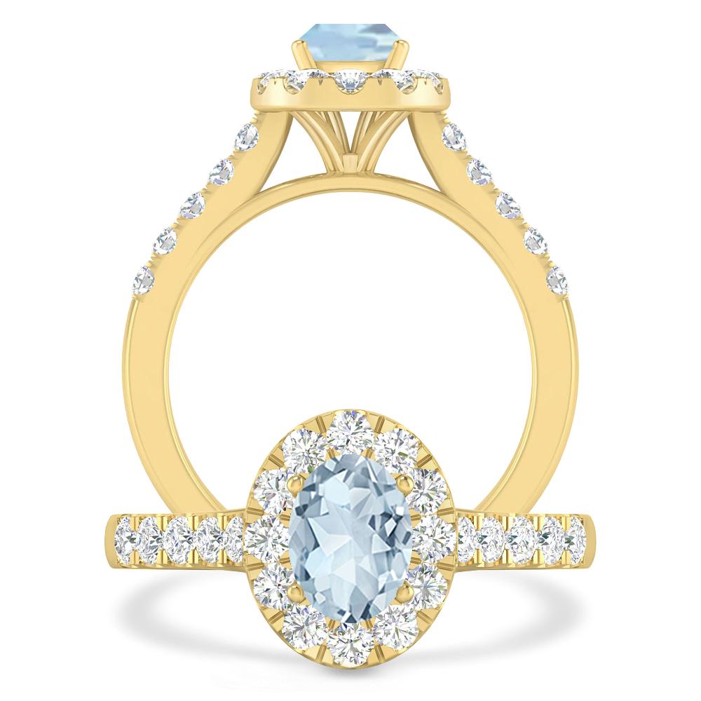 Yellow Gold - Aquamarine