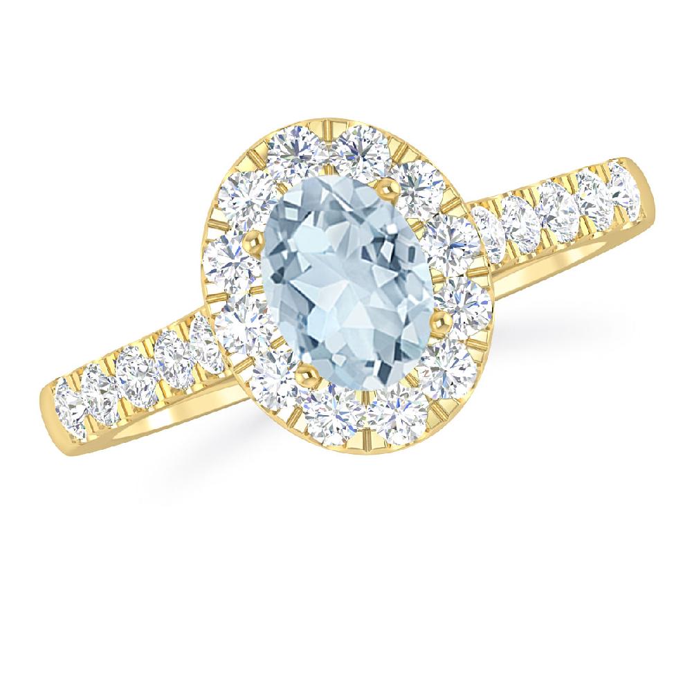 Yellow Gold - Aquamarine