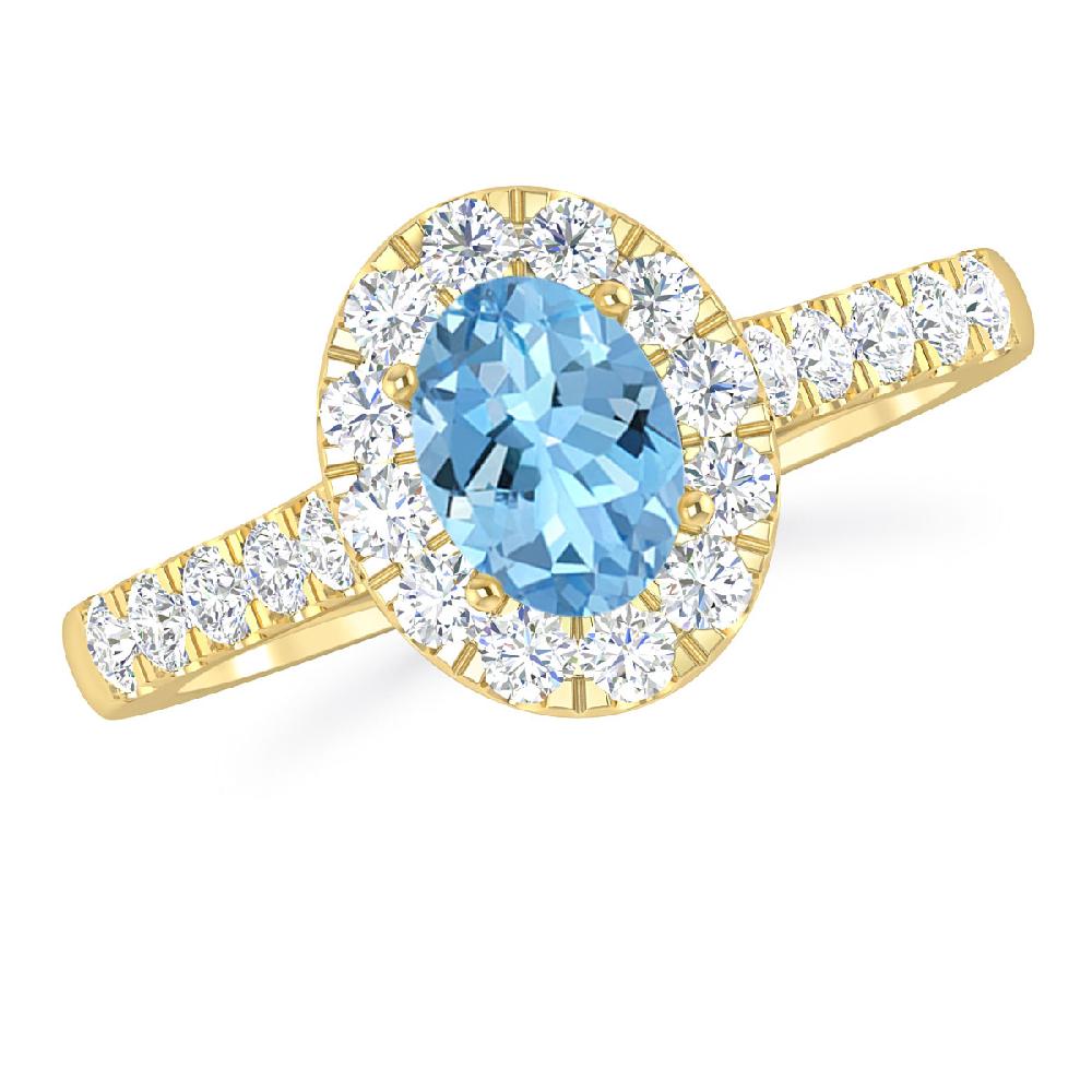 Yellow Gold - Aquamarine