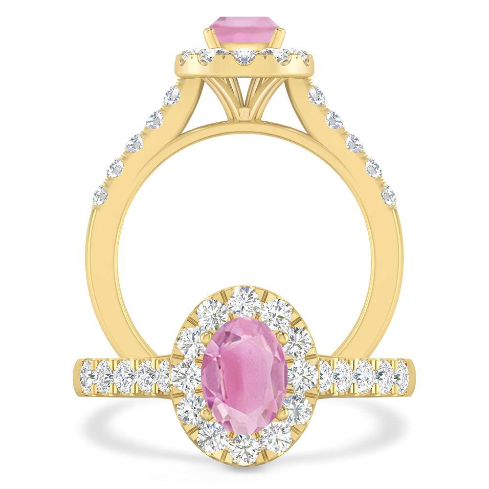 Yellow Gold - Pink Tourmaline