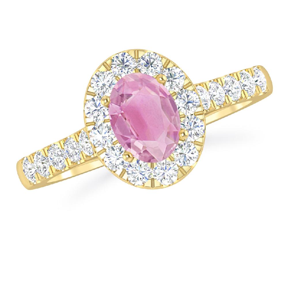 Yellow Gold - Pink Tourmaline