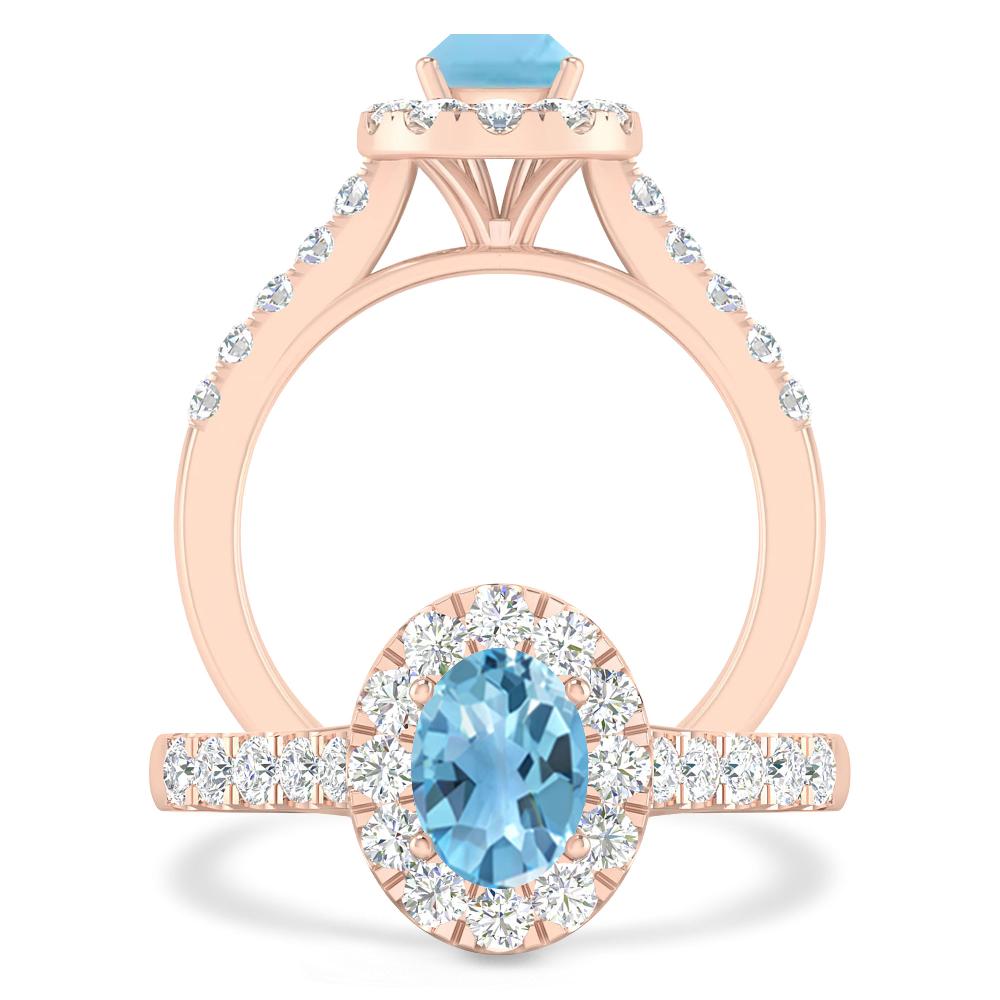 Rose Gold - Blue Topaz