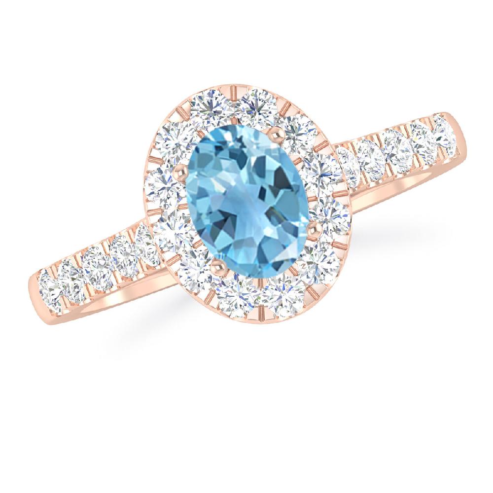 Rose Gold - Blue Topaz