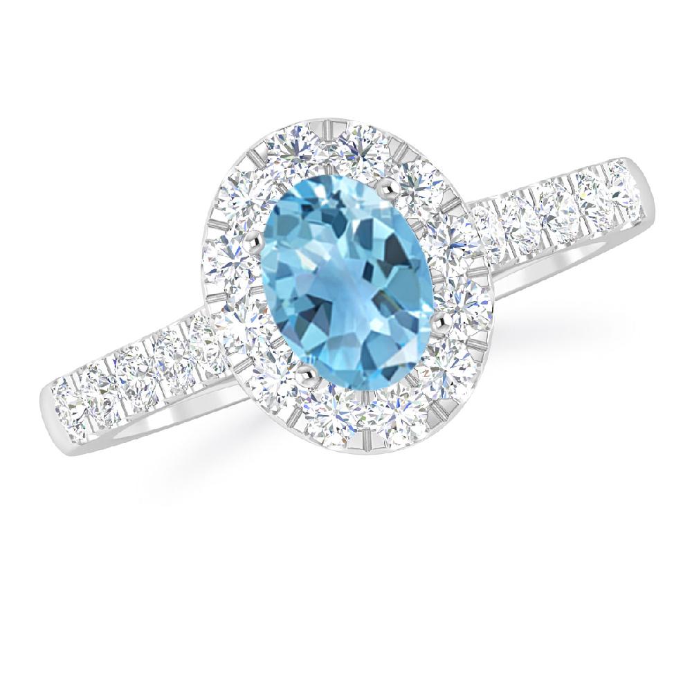 White Gold - Blue Topaz