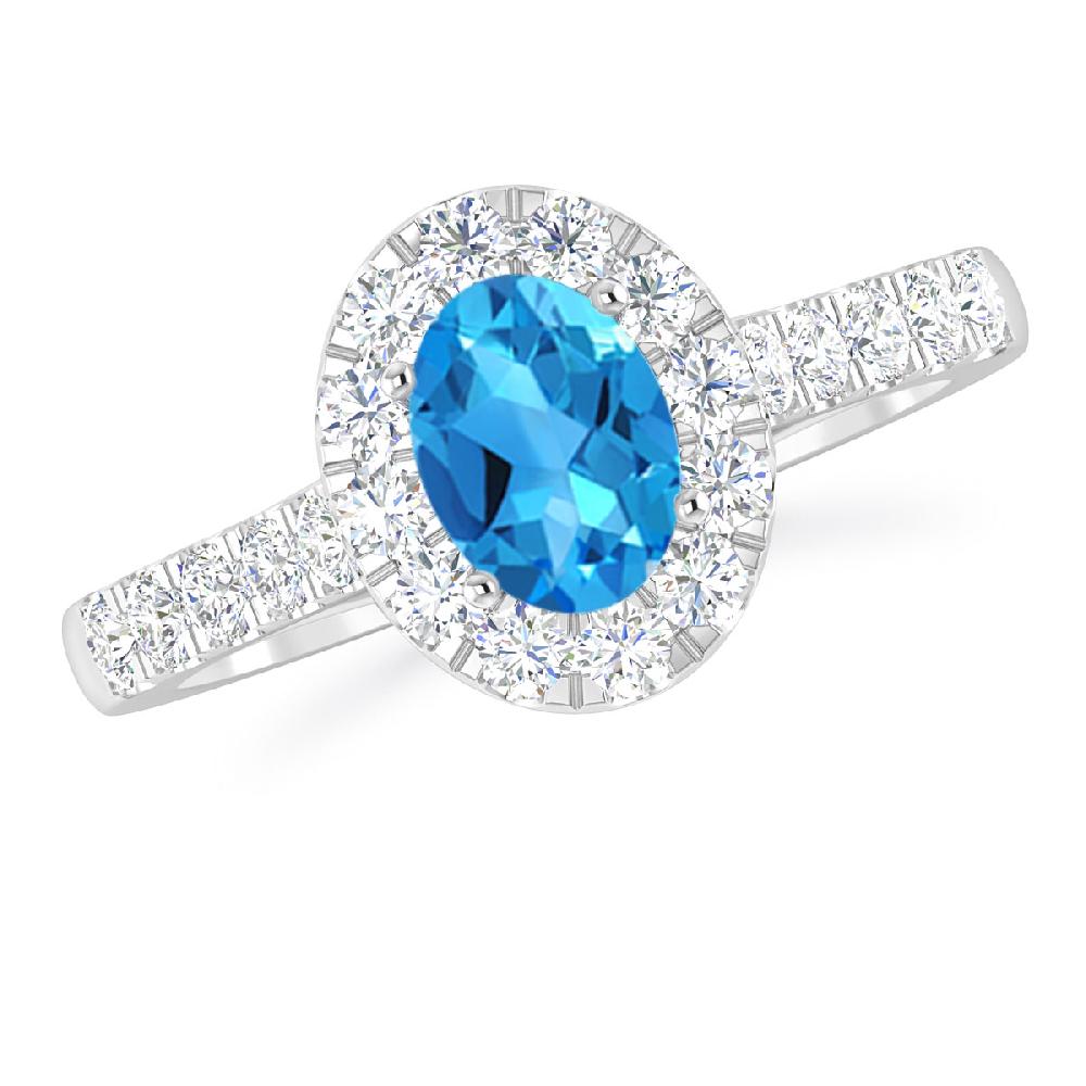 White Gold - Blue Topaz