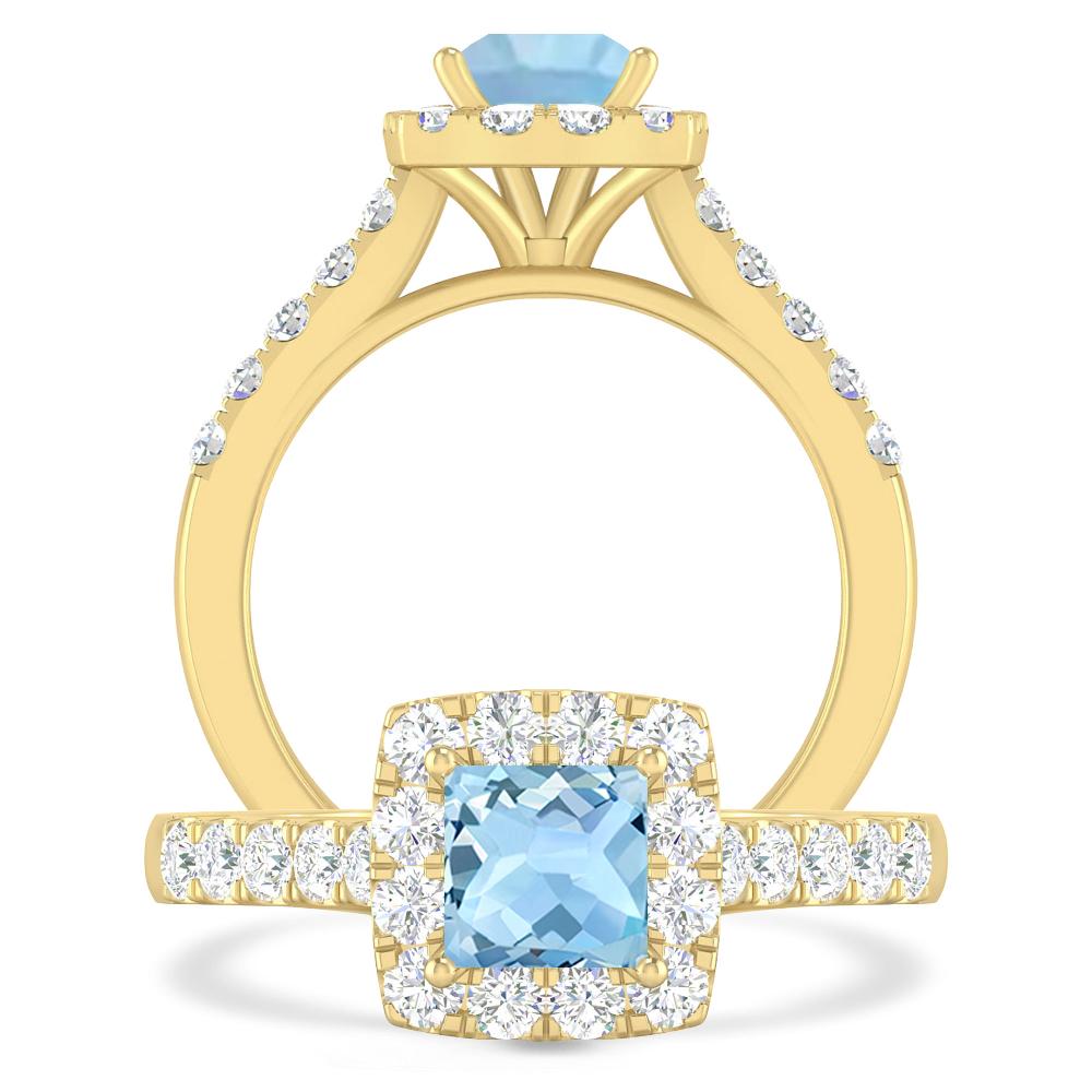 Yellow Gold - Aquamarine