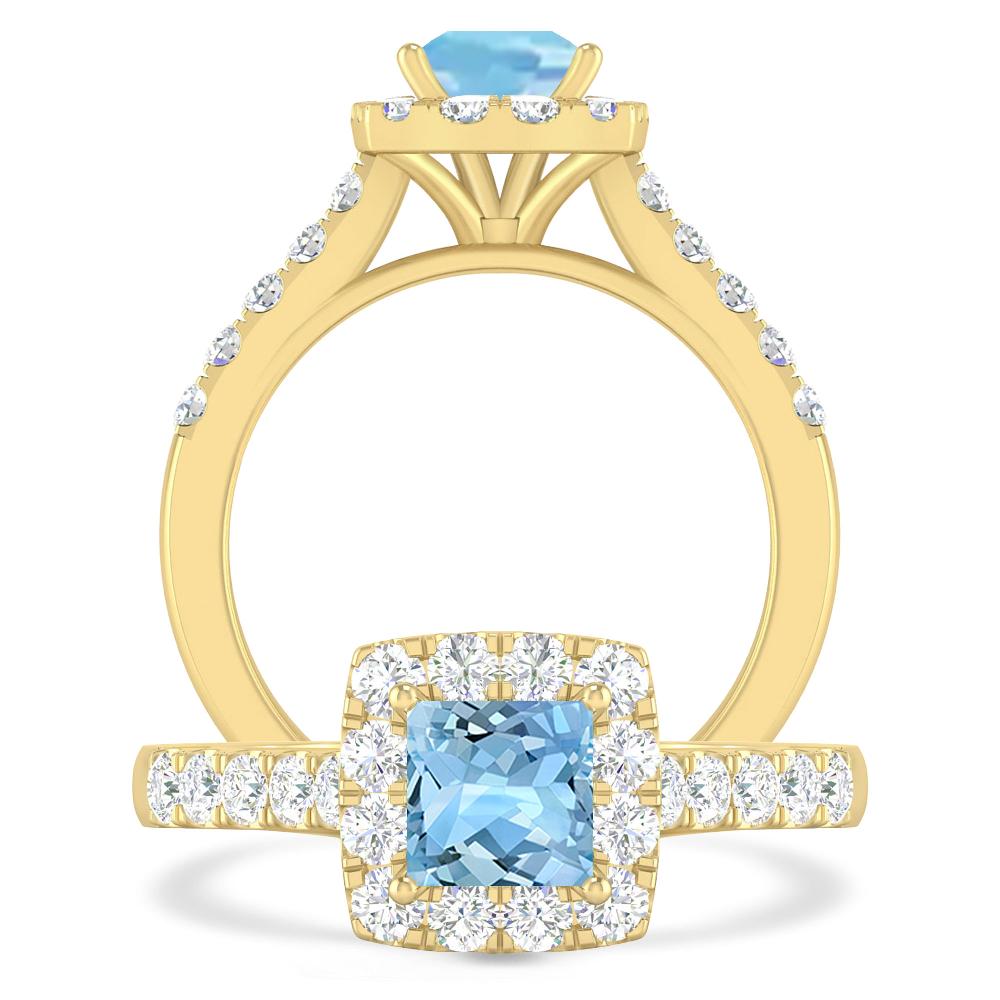 Yellow Gold - Aquamarine