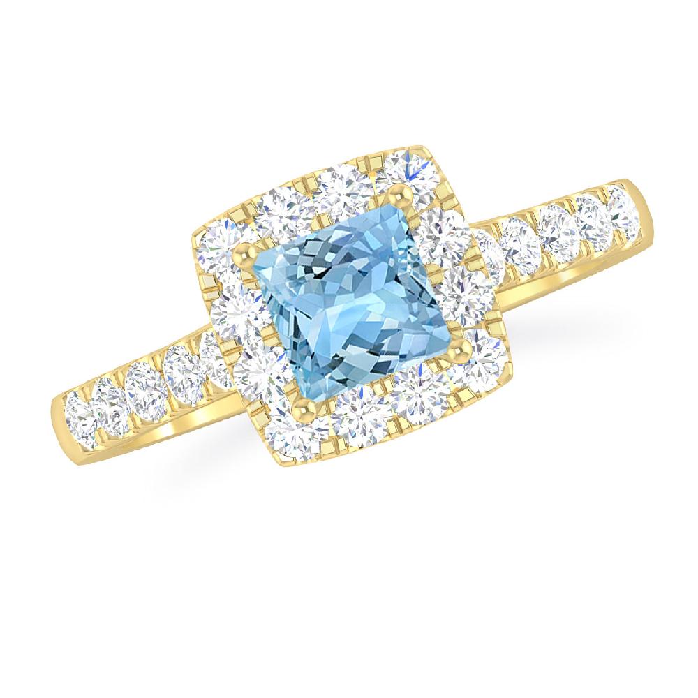 Yellow Gold - Aquamarine