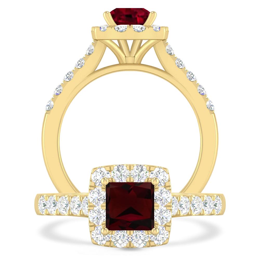 Yellow Gold - Garnet