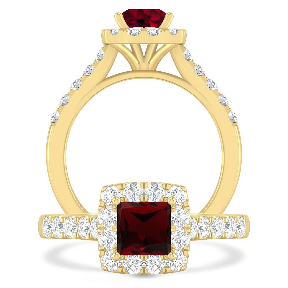 Yellow Gold - Garnet