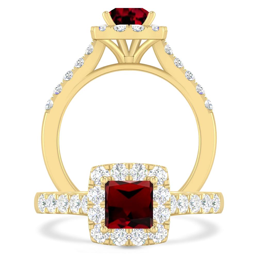 Yellow Gold - Garnet