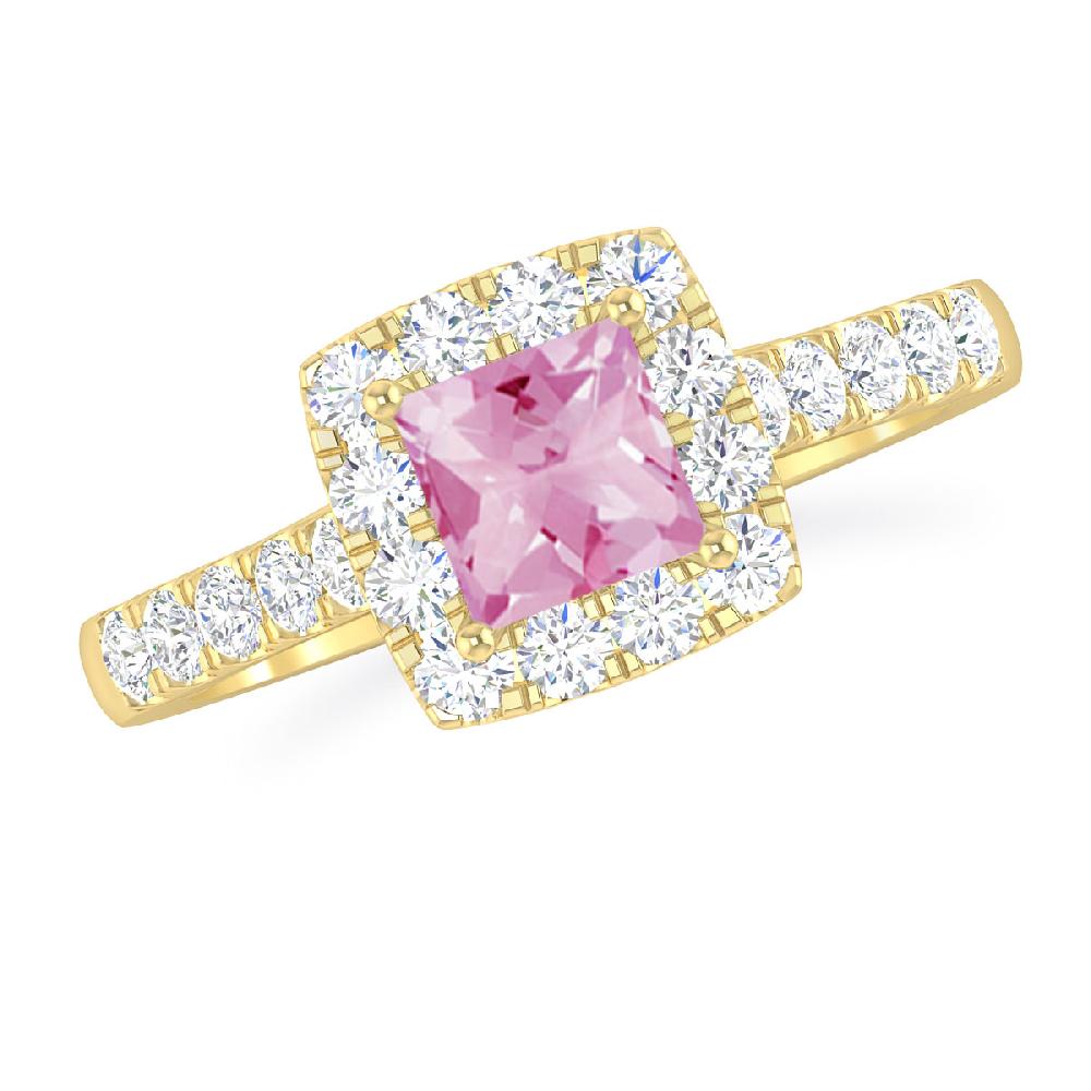 Yellow Gold - Pink Tourmaline