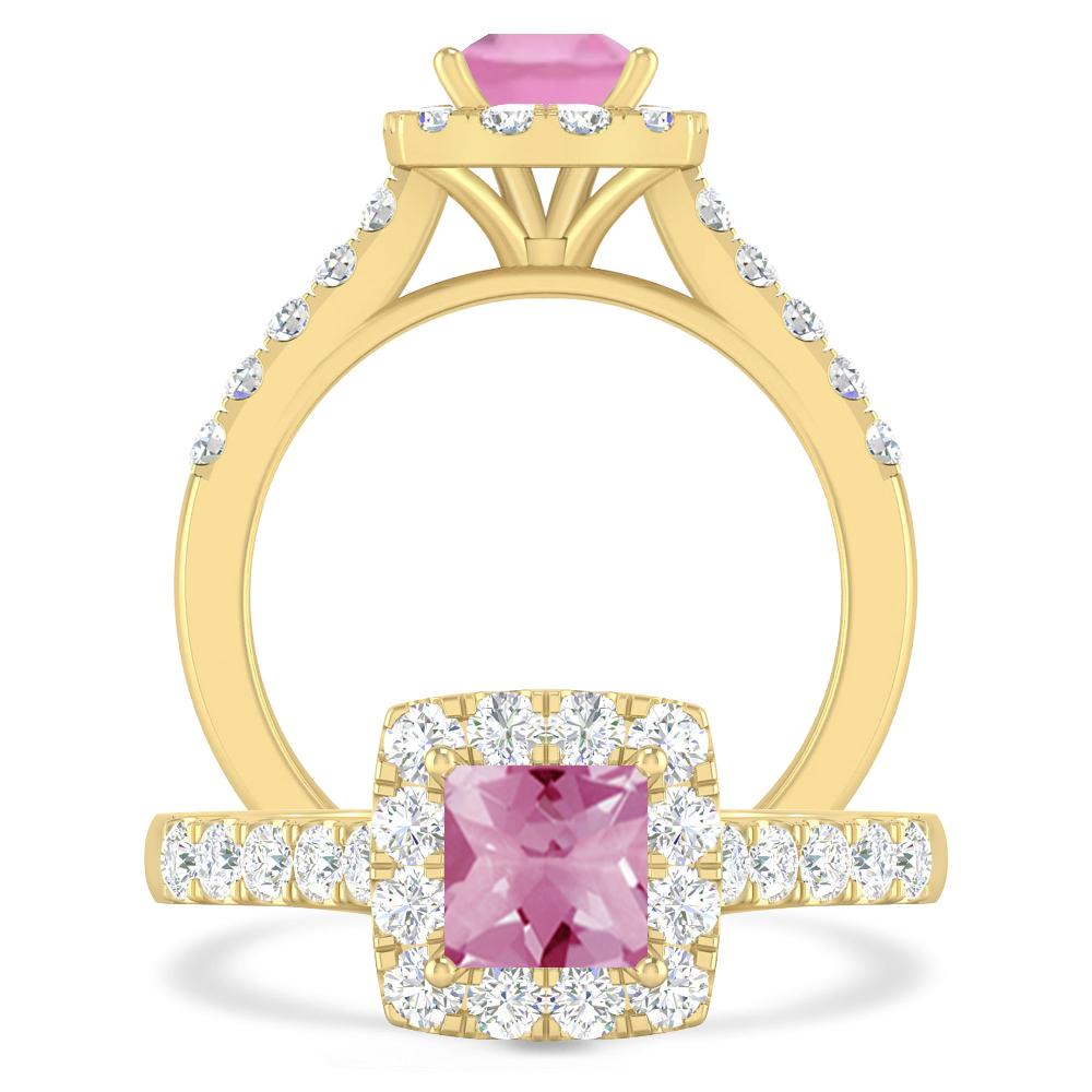 Yellow Gold - Pink Tourmaline