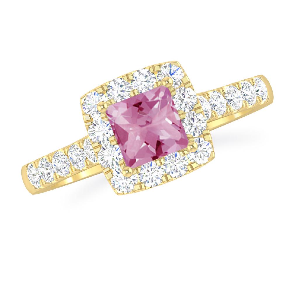 Yellow Gold - Pink Tourmaline