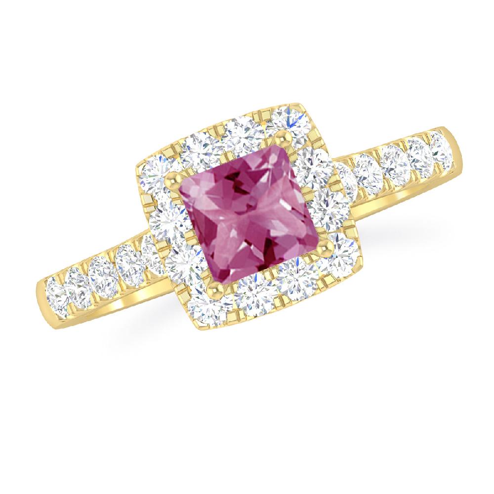 Yellow Gold - Pink Tourmaline