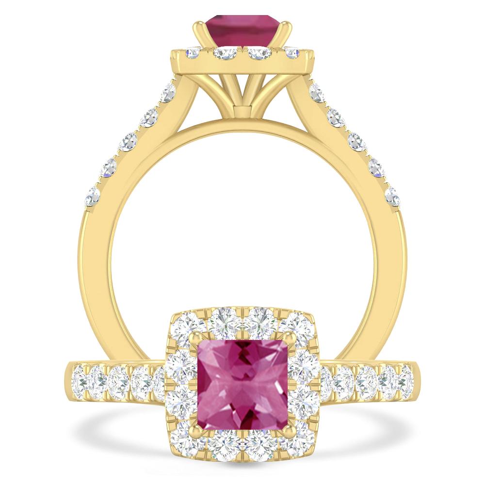 Yellow Gold - Pink Tourmaline