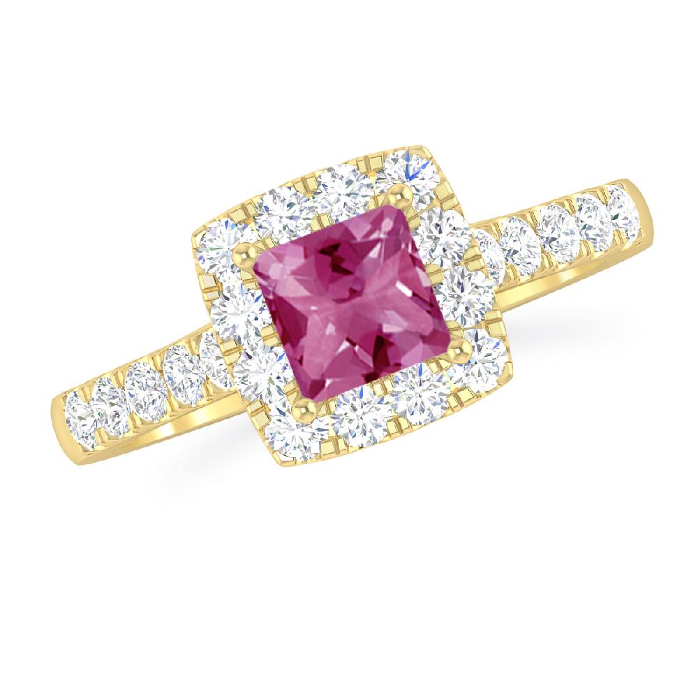 Yellow Gold - Pink Tourmaline