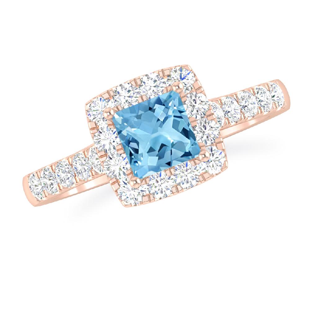 Rose Gold - Blue Topaz