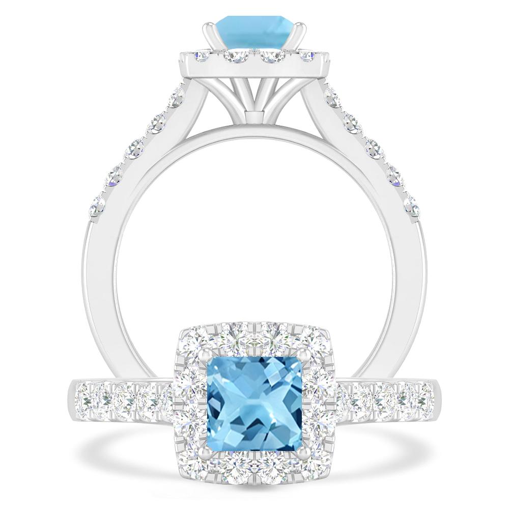 White Gold - Blue Topaz