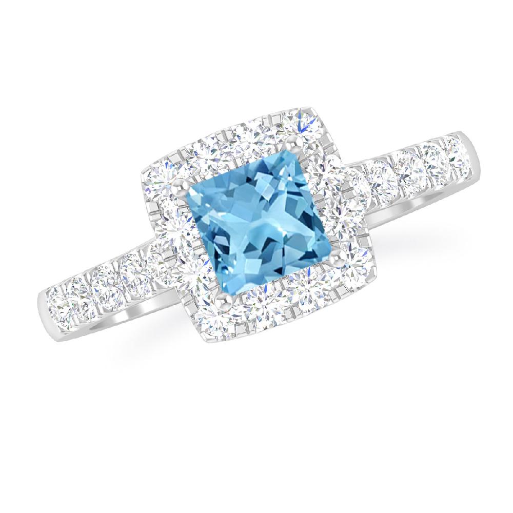 White Gold - Blue Topaz